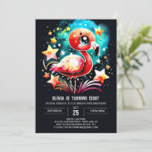 Elegant Flamingo Digital Geburtstag Einladung (Stehend Vorderseite)