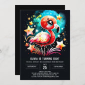 Elegant Flamingo Digital Geburtstag Einladung (Vorne/Hinten)
