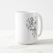 Elegant Flamingo Flock Sketch Kaffeetasse (VorderseiteRechts)