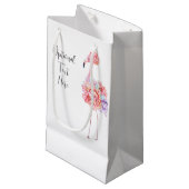 Elegant Flamingo Gift Bag Kleine Geschenktüte (Vorderseite Schrägansicht)