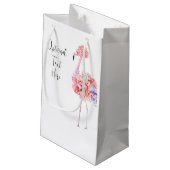 Elegant Flamingo Gift Bag Kleine Geschenktüte (Rückseite Schrägansicht)