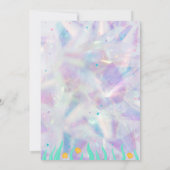 Elegant Flamingo Holographic Baby Shower Einladung (Rückseite)