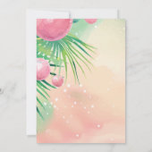 Elegant Flamingos Palm Blätter Baby Shower Einladung (Rückseite)
