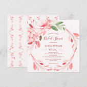 Elegant Flawless Sakura Bridal Dusche Einladung (Vorne/Hinten)