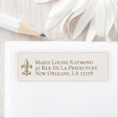 Elegant Fleur de Lis Custom Return Address Label (Insitu)