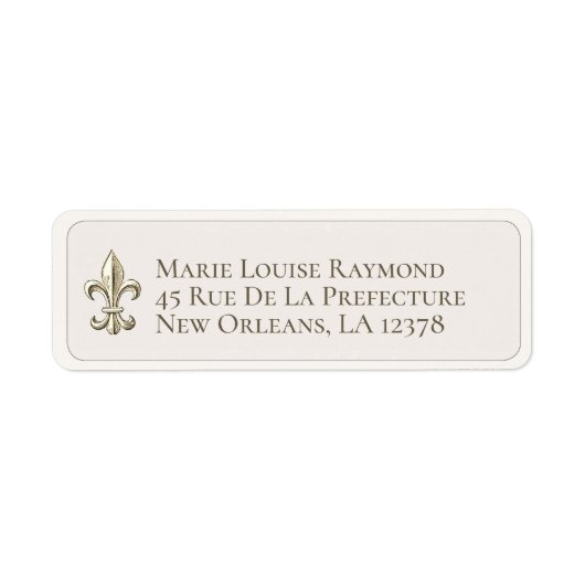 Elegant Fleur de Lis Custom Return Address Label (Vorne)