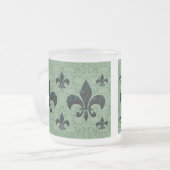 Elegant Fleur-De-Lis Mattglastasse (Vorderseite Links)