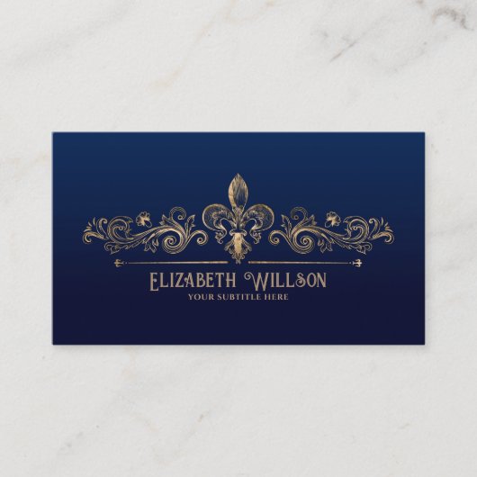 Elegant Fleur-de-lis Ornament Visitenkarte (Vorderseite)