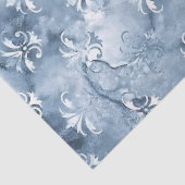 Elegant Fleur-de-Lis - Vintages blaues Französisch Seidenpapier (Detail)