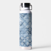 Elegant Fleur-de-Lis - Vintages blaues Französisch Trinkflasche (Rückseite)