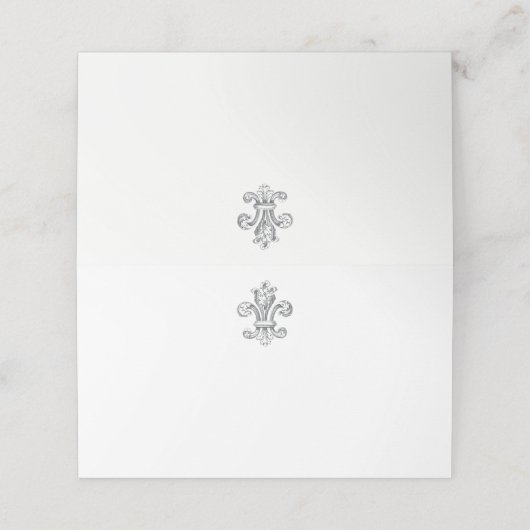 Elegant Fleur de Wedding 2 Platzkarte (Außenseite Aufgefaltet)