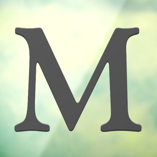 Elegant Floating Dark Gray Custom Monogram Initial Fensteraufkleber (Blatt 3)