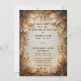 Elegant Flora Design Wedding Invitation Einladung