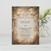 Elegant Flora Design Wedding Invitation Einladung (Stehend Vorderseite)