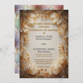 Elegant Flora Design Wedding Invitation Einladung (Vorne/Hinten)