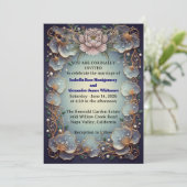 Elegant Flora Design Wedding Invitation -  Einladung (Stehend Vorderseite)