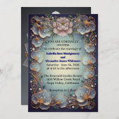 Elegant Flora Design Wedding Invitation -  Einladung (Vorne/Hinten)