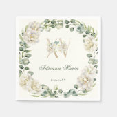 Elegant Floral 15th Birthday Quinceanera Serviette (Vorderseite)