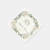 Elegant Floral 15th Birthday Quinceanera Serviette (Ecke)