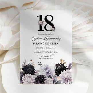 Elegant Floral 18. Geburtstagsparty Einladung
