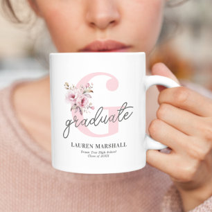 Elegant Floral 2025 Foto Abschluss Kaffeetasse
