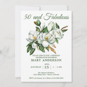 Elegant Floral 50. Geburtstag Einladung (Vorderseite)