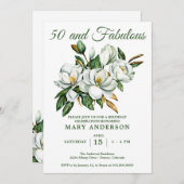 Elegant Floral 50. Geburtstag Einladung (Vorne/Hinten)