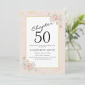 Elegant Floral 50. Geburtstag Einladung (Stehend Vorderseite)