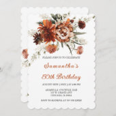 Elegant Floral 50. Geburtstag Einladung (Vorne/Hinten)