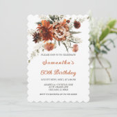 Elegant Floral 50. Geburtstag Einladung (Stehend Vorderseite)