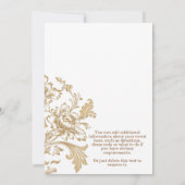 Elegant Floral 50. Hochzeitstag Einladung (Rückseite)