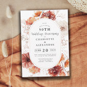 Elegant Floral 50. Hochzeitstag Einladung