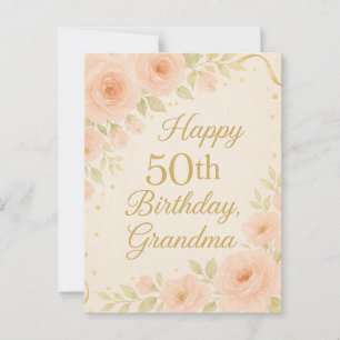 Elegant Floral 50. Oma Geburtstagkarte Postkarte