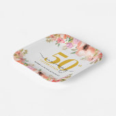 Elegant Floral 50th Wedding Anniversary Pappteller (Gewinkelt)