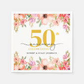 Elegant Floral 50th Wedding Anniversary Serviette (Vorderseite)
