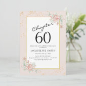 Elegant Floral 60. Geburtstag Einladung (Stehend Vorderseite)