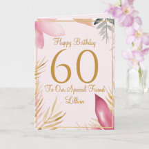 Elegant Floral 60th Birthday Card