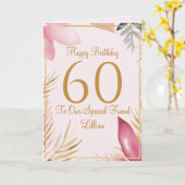Elegant Floral 60th Birthday Card Karte (Gelbe Blume)