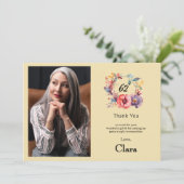 Elegant Floral 62. Geburtstag Dankeschön Karte (Stehend Vorderseite)