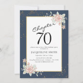 Elegant Floral 70. Geburtstag Einladung (Vorderseite)