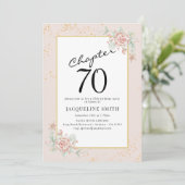 Elegant Floral 70. Geburtstag Einladung (Stehend Vorderseite)