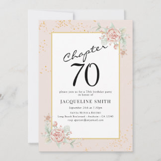 Elegant Floral 70. Geburtstag Einladung
