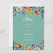 Elegant floral 70. Geburtstag Programm Menü Aquama (Rückseite)