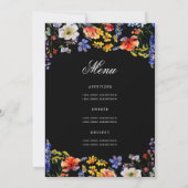 Elegant Floral 70. Geburtstag Programm Menü Black (Rückseite)