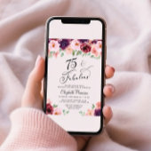 Elegant Floral 75. Geburtstagsparty Einladung