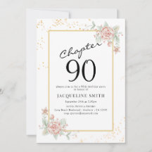 Elegant Floral 90. Geburtstag