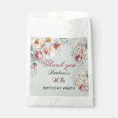 Elegant Floral 90. Geburtstag Geschenktütchen (Vorderseite)