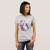 Elegant Floral A Initial T - Shirt für sie (Vorne ganz)