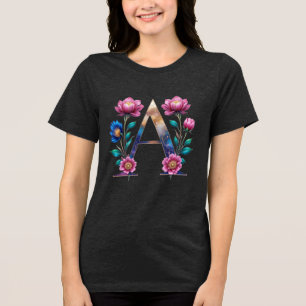 Elegant Floral A Initial T - Shirt für sie