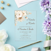 Elegant Floral Acrylic Wedding Invitation Acryleinladungen (In Situ (Hochzeit))